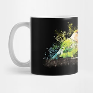 Lovebird parrot, pair of birds, watercolor Love Bird Mug